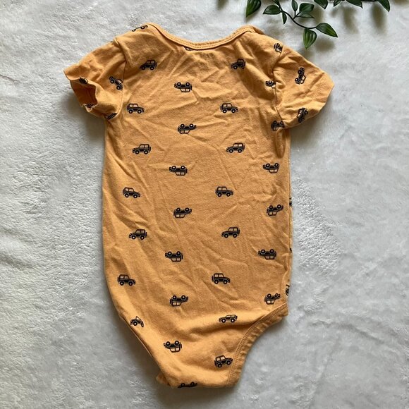 Pekkle Baby Toddler Bodysuit Short Sleeve Shirt 18M | Mustard Yellow Vehicle GUC - Picture 10 of 13